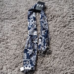 Floral Blue and White Scarf
